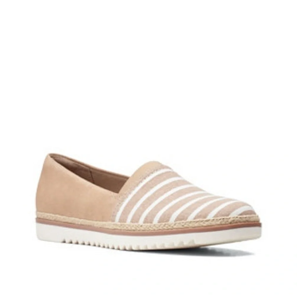 Clark’s Striped‎ Espadrilles Serena Paige shoes sz 8.5